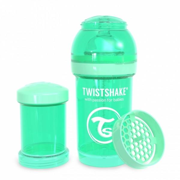 Twistshake koolikutevastane lutipudel 180ml Pastel Green - Twistshake