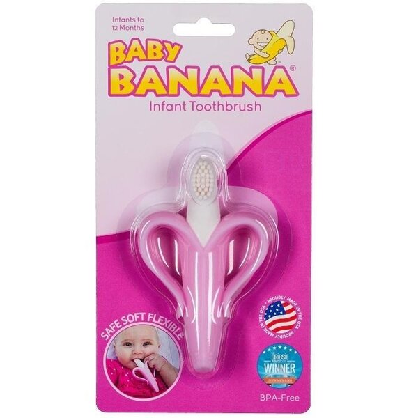 Baby Banana Infant Toothbrush Pink    - Baby Banana