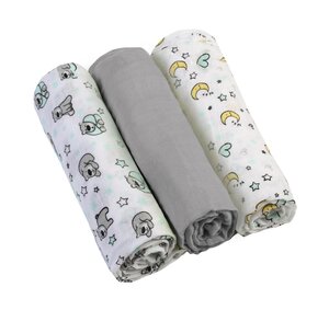 BabyOno 348/01 Muslin diapers super soft 3 pcs Grey - Liewood
