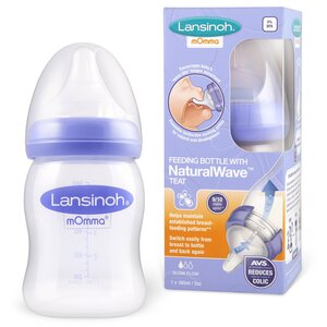 Lansinoh feeding bottle with NaturalWave® teat 160ml - Bibs