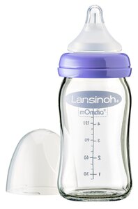 Lansinoh glass feeding bottle with NaturalWave® teat 160ml - Suavinex