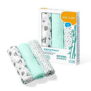 BabyOno bamboo diapers 3pcs, Green - Nordbaby