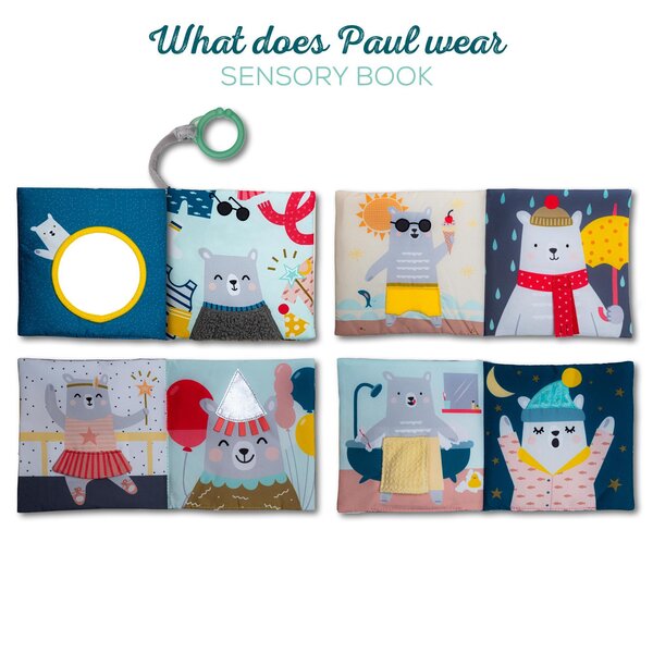 Taf Toys mīkstā grāmatiņa What does Paul wear - Taf Toys