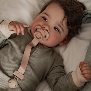 Elodie Details Pacifier Clip Wood Blushing Pink - Suavinex