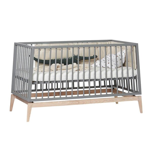 Leander Luna baby cot, 140x70cm, Grey/Oak  - Leander