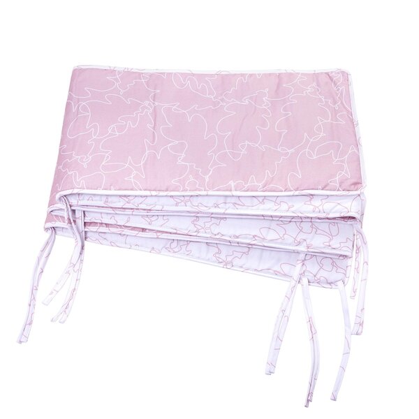 Nordbaby Lunar cot bet set with bedding Frozen Leaves Pink - Nordbaby