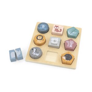 PolarB Shape Block Puzzle - Wild Animals Multicolor - PolarB