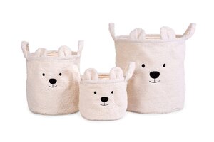 Childhome Teddy baskets set of 3 (20/30/40) white - Childhome