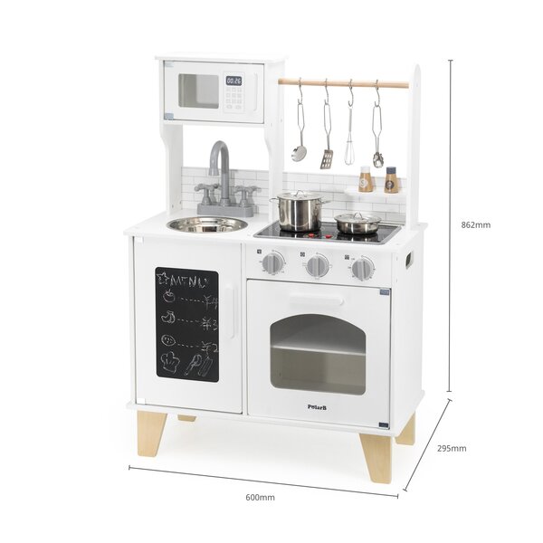 PolarB Little Chefs Kitchen with Light and Sound - Classic White - PolarB