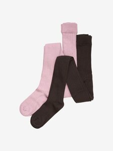Minymo Stocking - solid rib 2-pack - Color Kids