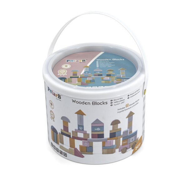 PolarB Wooden Blocks - 60pcs - PolarB
