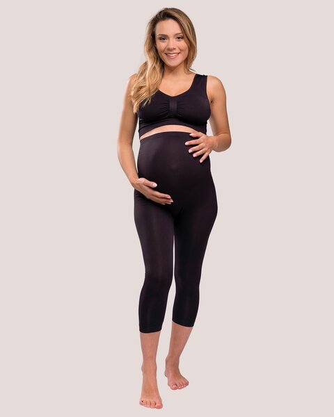 Carriwell Maternity Support 3/4 Leggings Recycled Black S - Carriwell