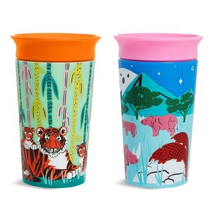 Munchkin Sippy Cup 2pk 266ml Wildlove Miracle 360  Rhino/Tiger - Munchkin