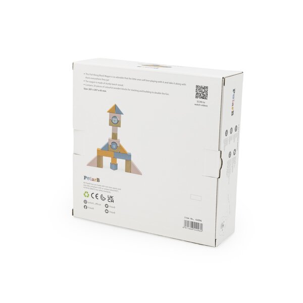 PolarB Pull Along Block Wagon Multicolor - PolarB