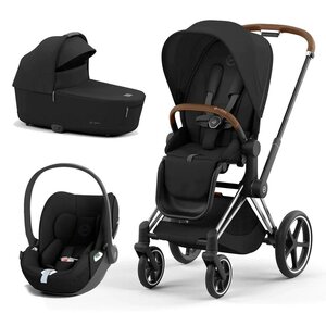 Cybex Priam V4 vežimėlio komplektas 2in1 Sepia Black, Frame Chrome Brown, Cloud T automobilinė kėdutė - Cybex