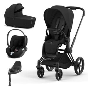 Cybex Priam V4 stroller set 4in1 Sepia Black, Matt Black frame,Cloud T car seat and Base T isofix - Cybex