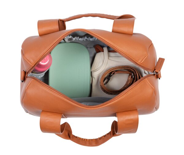 Childhome Mommy Club Nursery Bag- Signature Vegan Leather Brown - Childhome