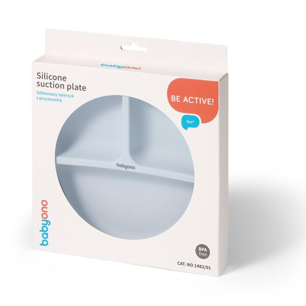 BabyOno Silicone suction plate Blue - BabyOno