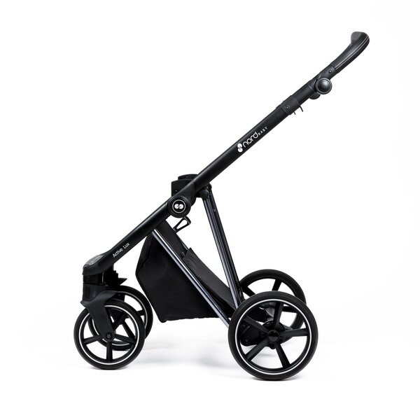 Nordbaby Active Lux stroller set Caviar Black, Chrome Black frame - Nordbaby