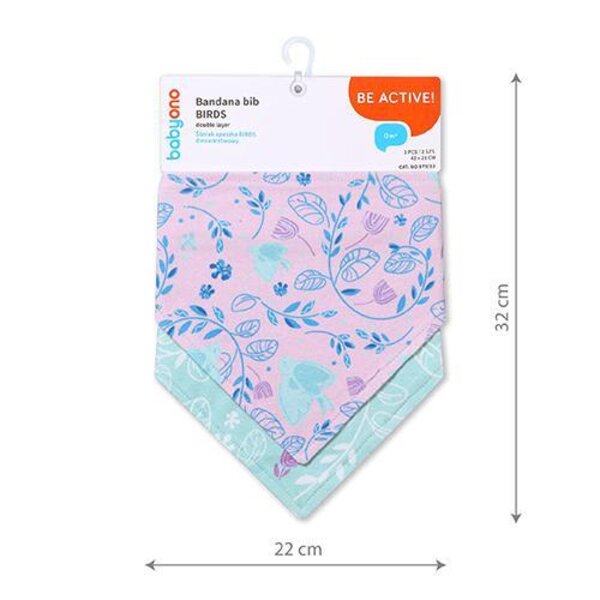 BabyOno Banana bib 2pcs Birds - BabyOno