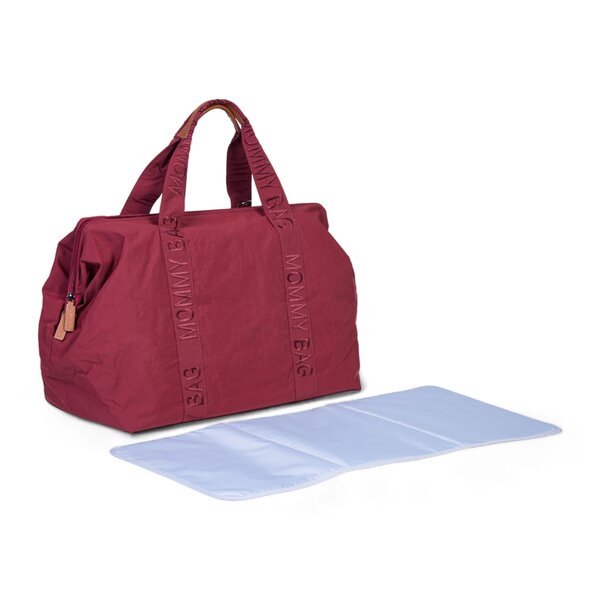 Childhome Mommy Bag Large Signature Urban Burgundy - Childhome