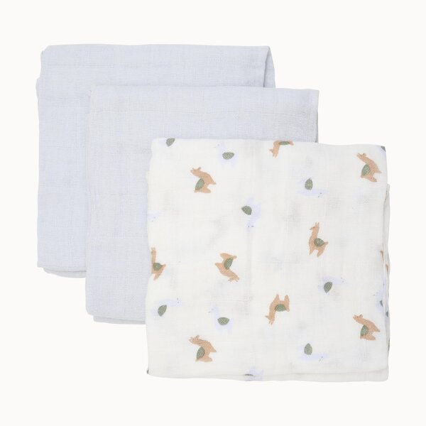 Pippi burp cloth Muslin 3-pack, Peyote - Pippi