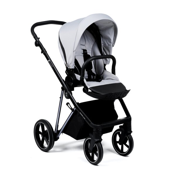 Nordbaby Active Lux stroller set Gentle Grey, Chrome Black frame - Nordbaby