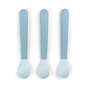 Done by Deer Foodie easy-grip baby spoon 3-pack Blue - Done by Deer