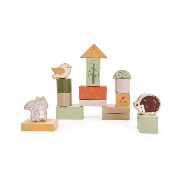 PolarB деревянная игрушка Wooden Blocks (50 pcs) - Green Forest - PolarB
