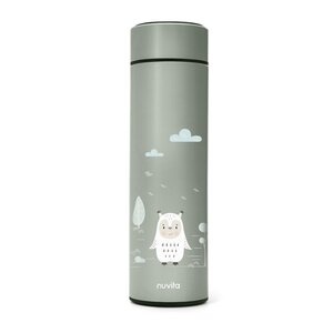 Nuvita steel thermal bottle with LED thermom. 500ml, Sage Green - Done by Deer