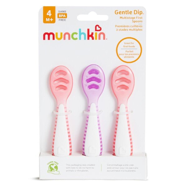 Munchkin lusikas 3tk Gentle Dip Roosa/Lilla - Munchkin