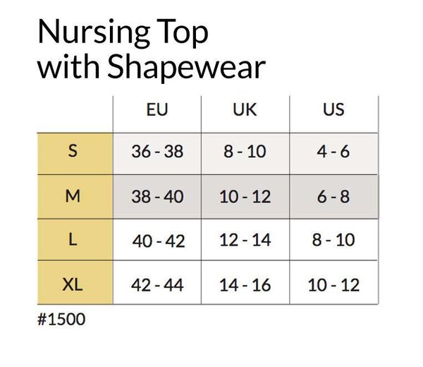 Carriwell Nursing Top with Shapewear, Honey S - Carriwell