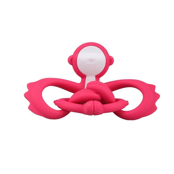 Mombella Monkey Teether Dark Pink - Mombella