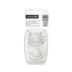 Suavinex soother natural 0-6m Walk In the Park Grey - Suavinex