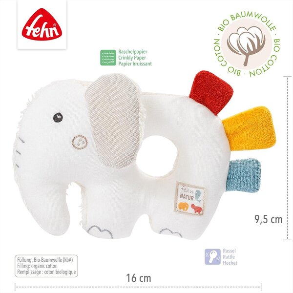 Fehn soft rattle Elephant - Fehn