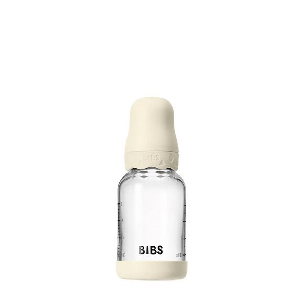 Bibs Glass Baby Bottle, 120ml Slow Flow Ivory - Bibs