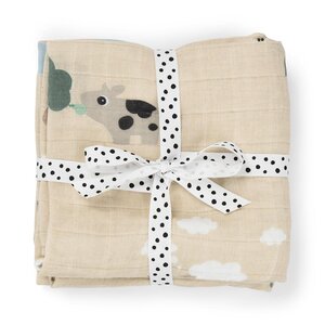 Done by Deer пеленка 2-pack Tiny farm Sand - Done by Deer