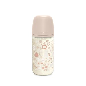 Suavinex Glass Bottle Slow flow 240ml Wonderland, Rose - Suavinex