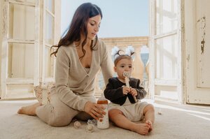 Suavinex fabric pacifier clip Wonderland Beige - Suavinex