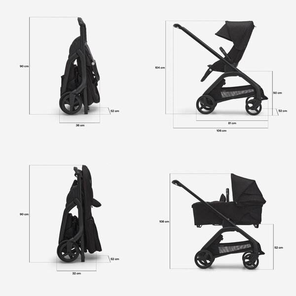 Bugaboo Dragonfly 2in1 stroller set Black/Desert Taupe - Bugaboo