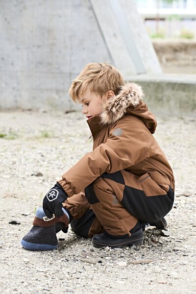 Color Kids Coverall W. Contrast & Fur - Color Kids