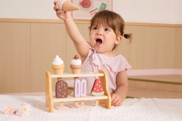 PolarB деревянная игрушка Popsicle & Ice Cream Stand (6 pcs) - PolarB