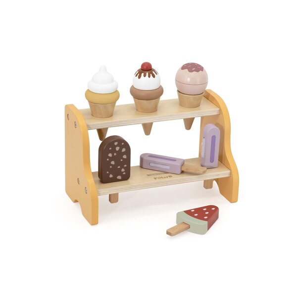 PolarB деревянная игрушка Popsicle & Ice Cream Stand (6 pcs) - PolarB