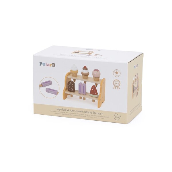 PolarB деревянная игрушка Popsicle & Ice Cream Stand (6 pcs) - PolarB
