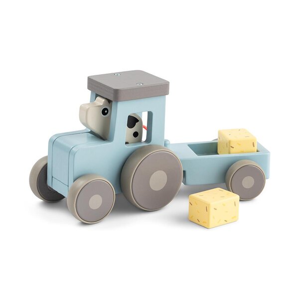 Done by Deer деревянная игрушка Tiny farm tractor Dotti Blue - Done by Deer