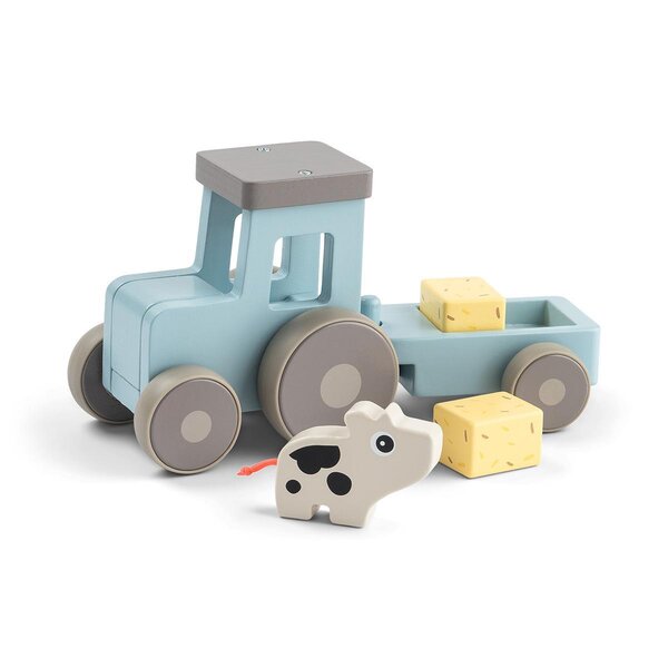 Done by Deer деревянная игрушка Tiny farm tractor Dotti Blue - Done by Deer