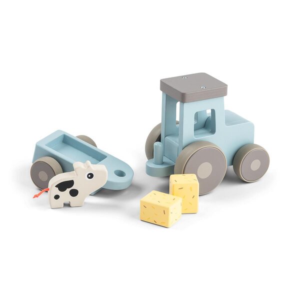 Done by Deer деревянная игрушка Tiny farm tractor Dotti Blue - Done by Deer