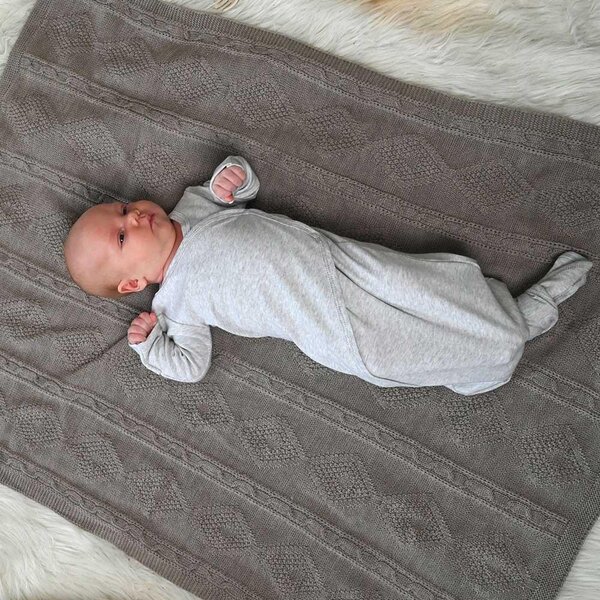 Nordbaby knitted merino blanket 75x100cm, Meriia Beige - Nordbaby