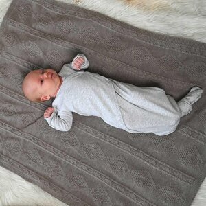 Nordbaby knitted merino blanket 75x100cm, Meriia Beige - Nordbaby