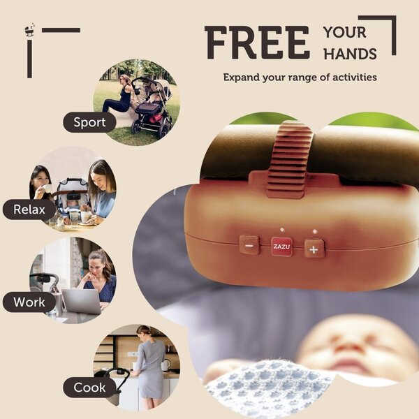 Zazu ROBBY Baby rocker with cry sensor Terracota - Zazu